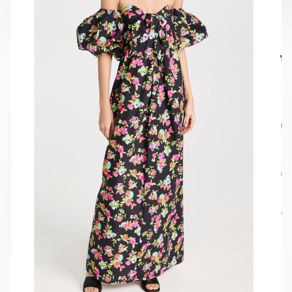 Caroline Constas Reyna Dress - Red Pink Noir Floral